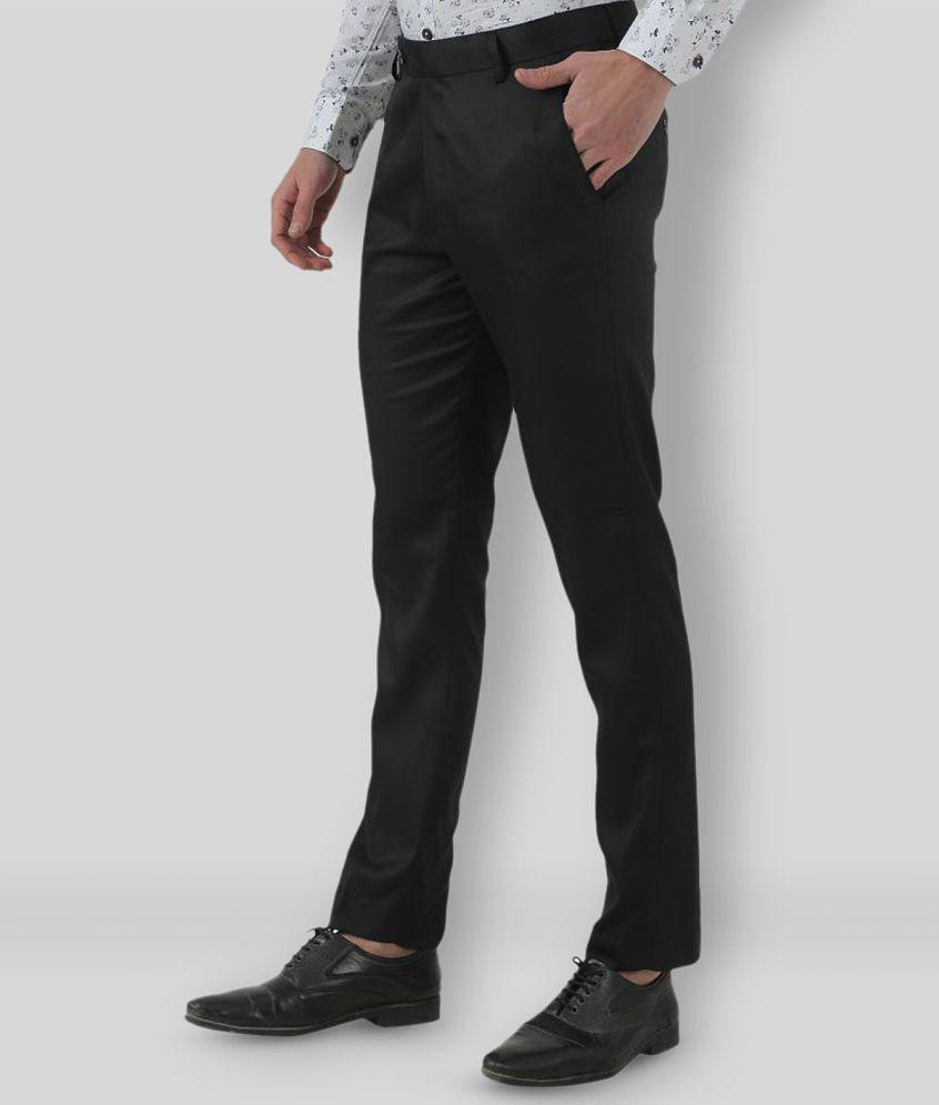 Inspire Clothing Inspiration - Black Polycotton Slim - Fit Men's Formal Pants ( Pack of 1 ) - None