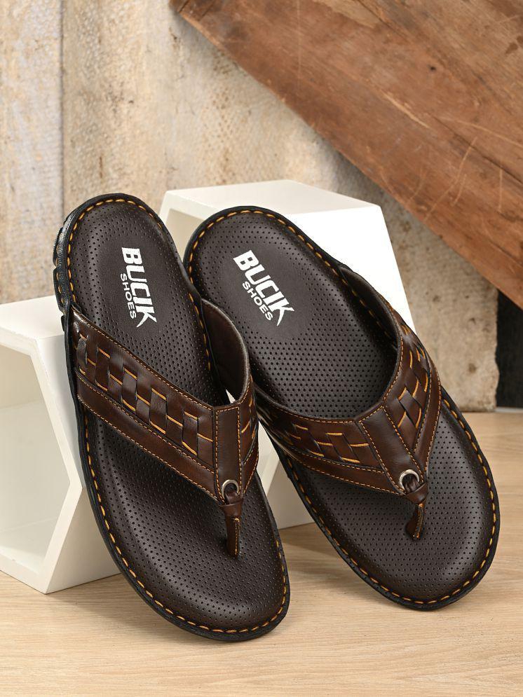 Latest Men Bucik Brown Daily Slippers - None 2025 at ShopCircuit | ONDC