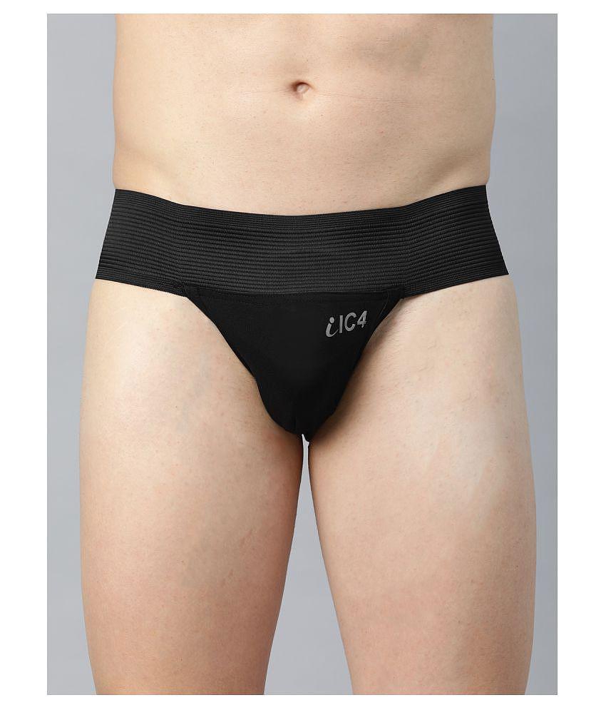 IC4 - Black Cotton Blend Men's Briefs ( Pack of 2 ) - M