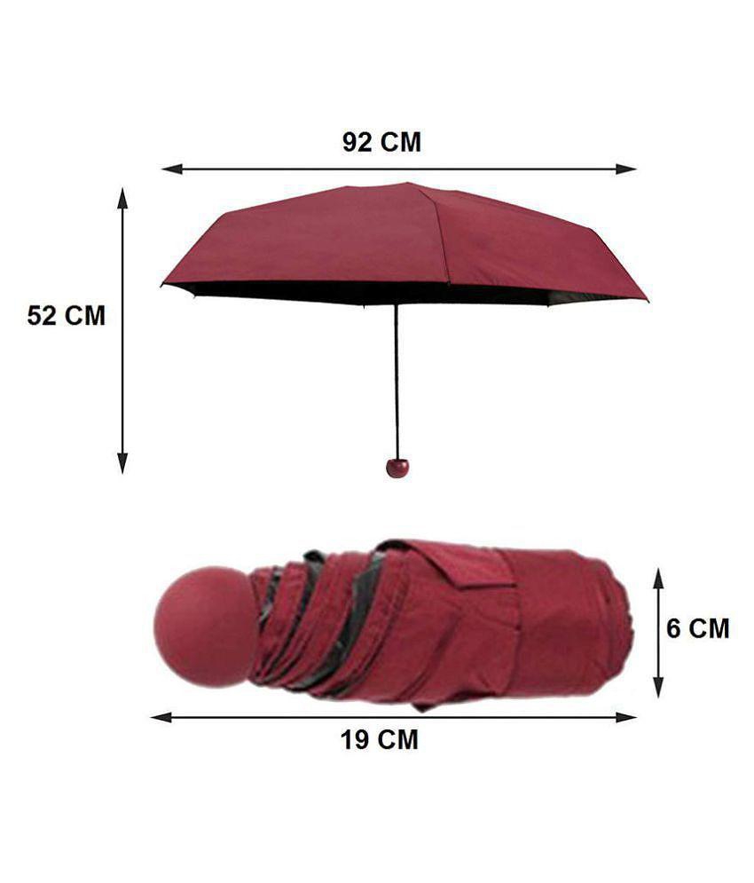 Latest Men Capsule Mini Pocket Umbrella Windproof Folding Umbrella - Maroon 2025 at ShopCircuit 