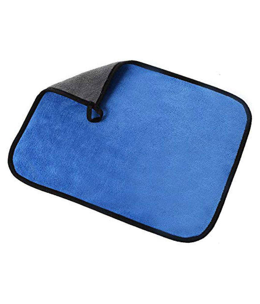 INGENS Microfiber Cloth for Car Cleaning and Detailing, Dual Sided, Extra Thick Plush Microfiber Towel Lint-Free(Pack of 1), Blue 650 GSM, 40cm x 40cm …