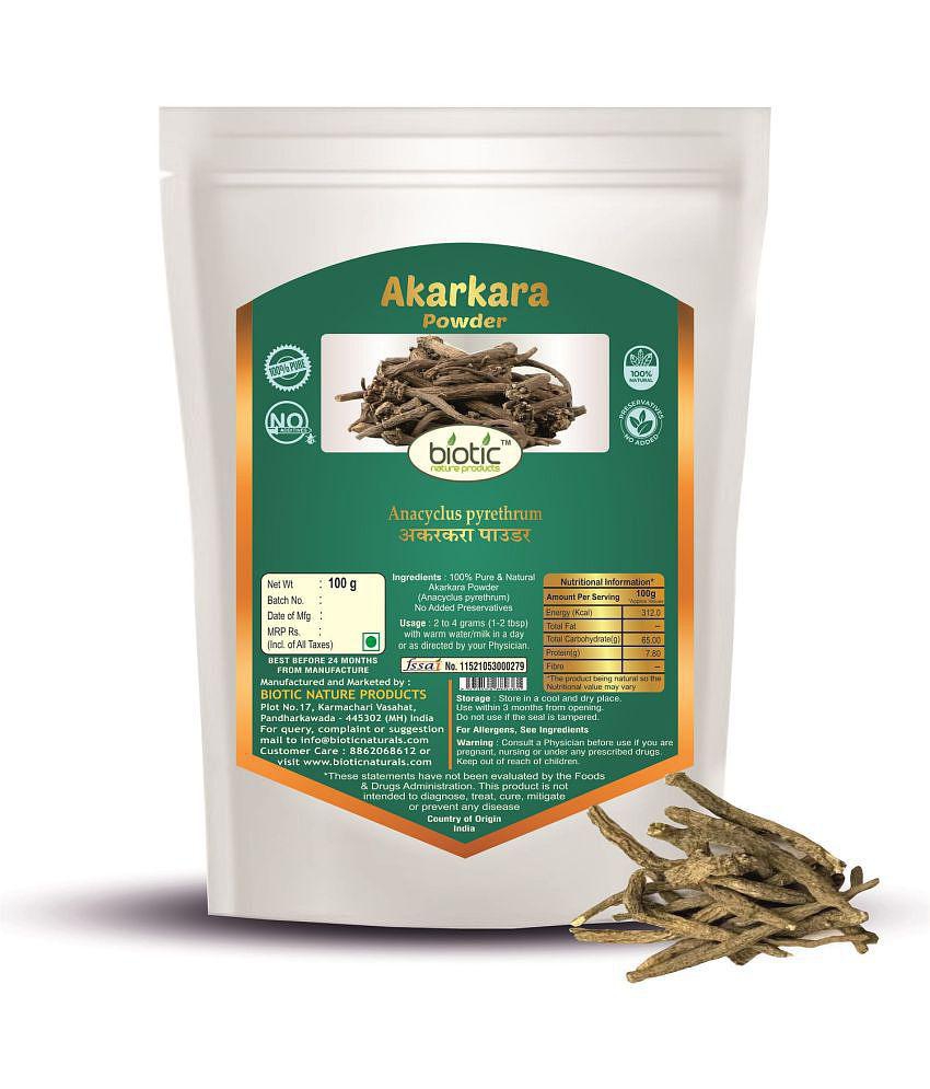 Biotic Akarkara Roots Powder - Pellitory Root Powder 100 gm