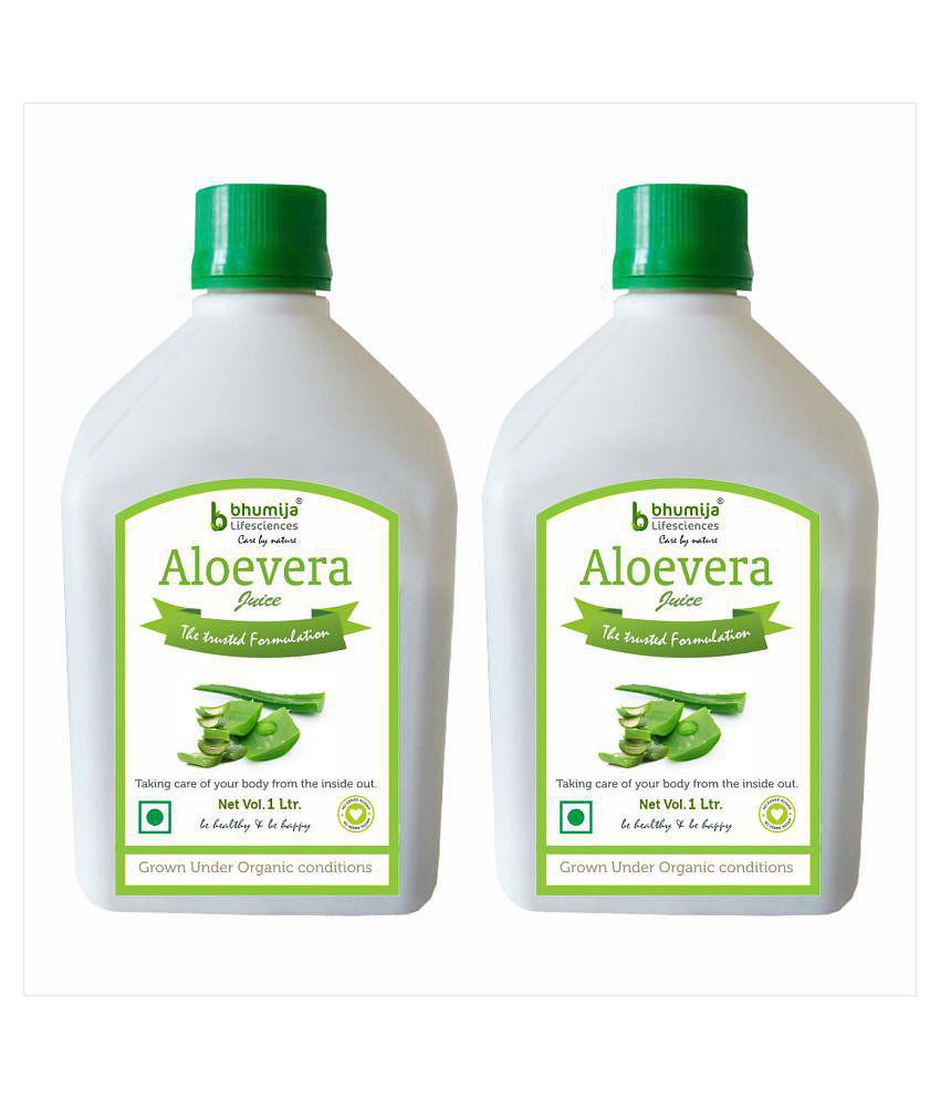 BHUMIJA LIFESCIENCES Aloevera Fiber Rich Juice Health Drink Liquid 2 l Pack of 2