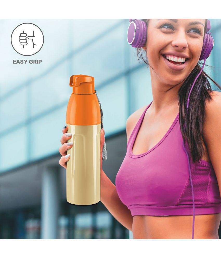 Milton Kool Convex 700 Insulated Inner Pet Water Bottle, 560 ml, Ivory | Easy To Carry | Leak Proof | School | Office | Gym | Hiking | Treking | Travel Bottle - Ivory