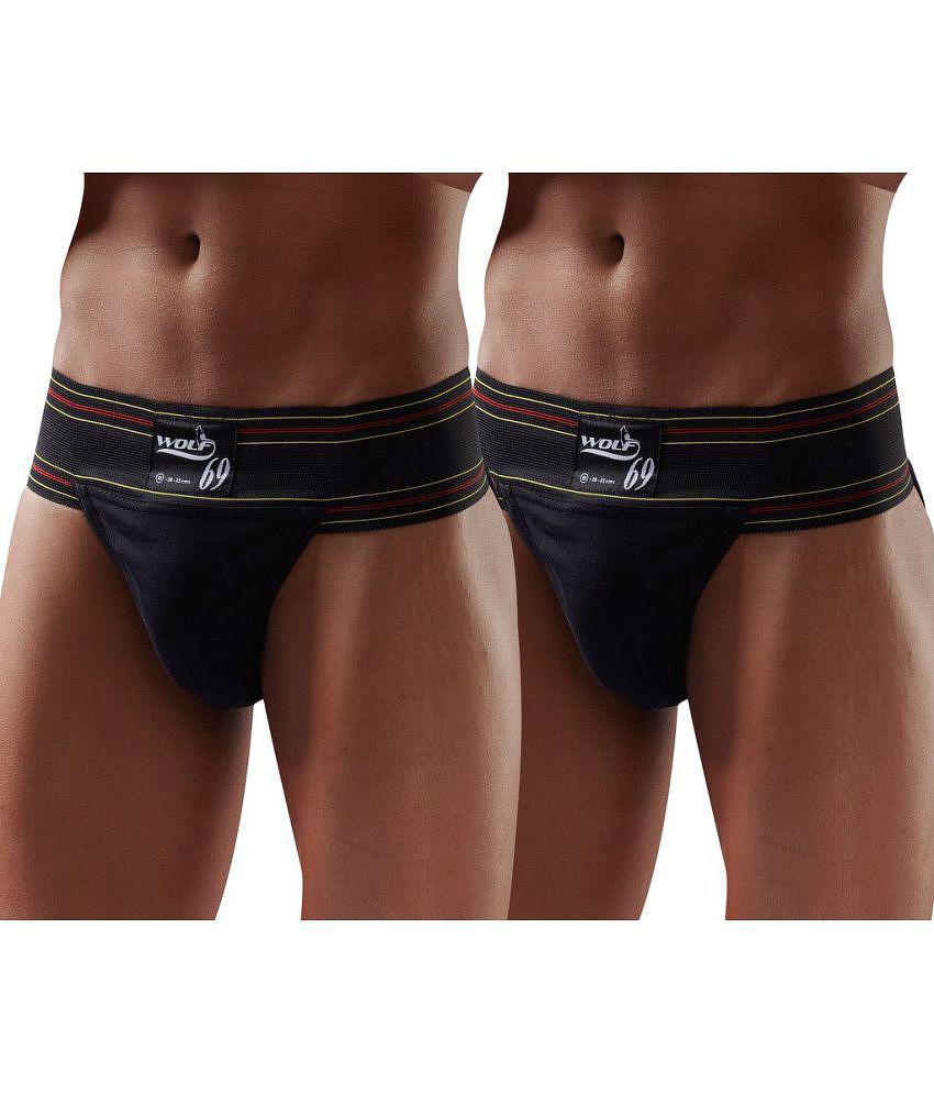 Omtex - Black Athletic Supporter ( Pack of 2 ) - L