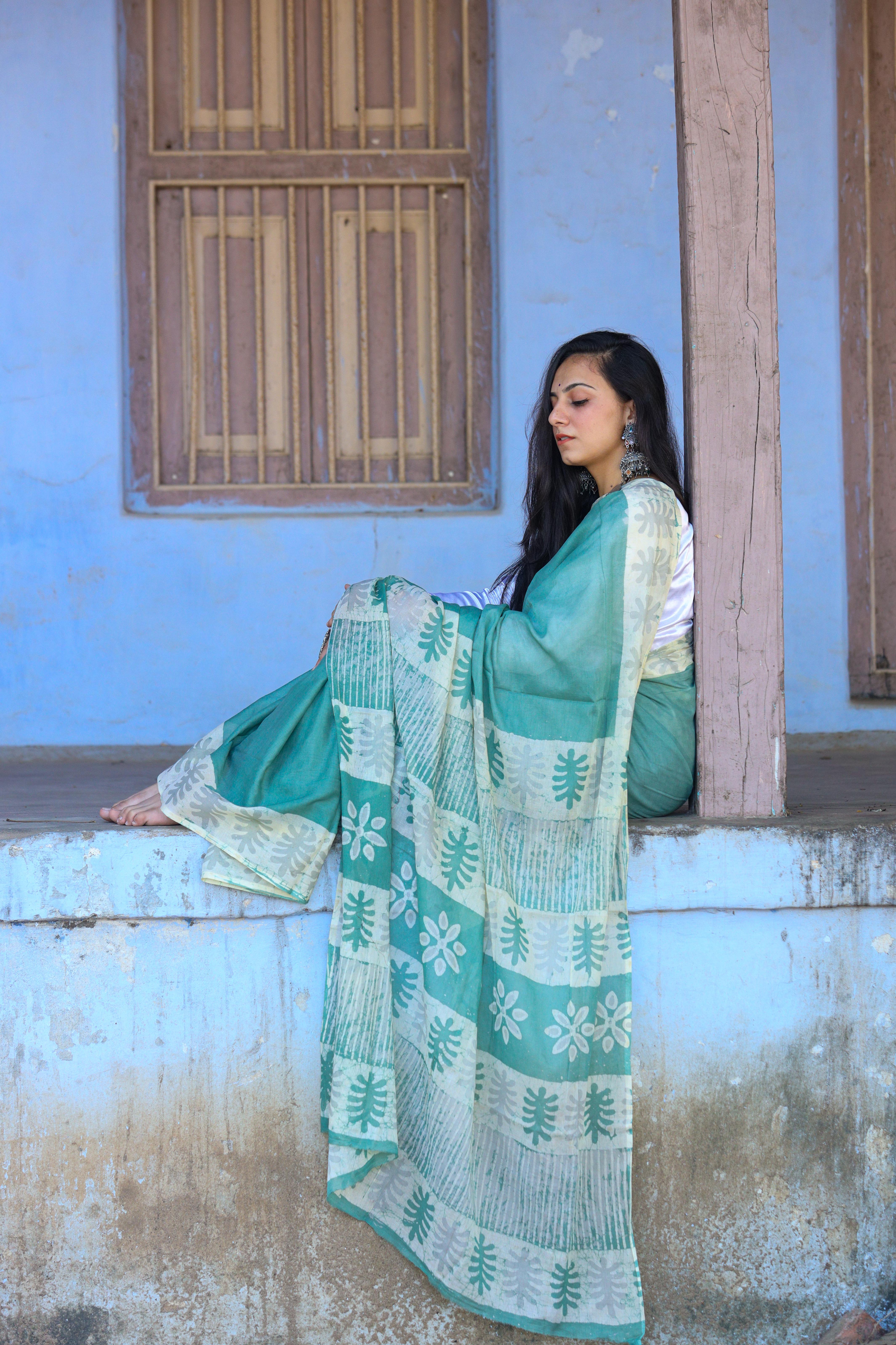 Harita Muslin Khadi Saree