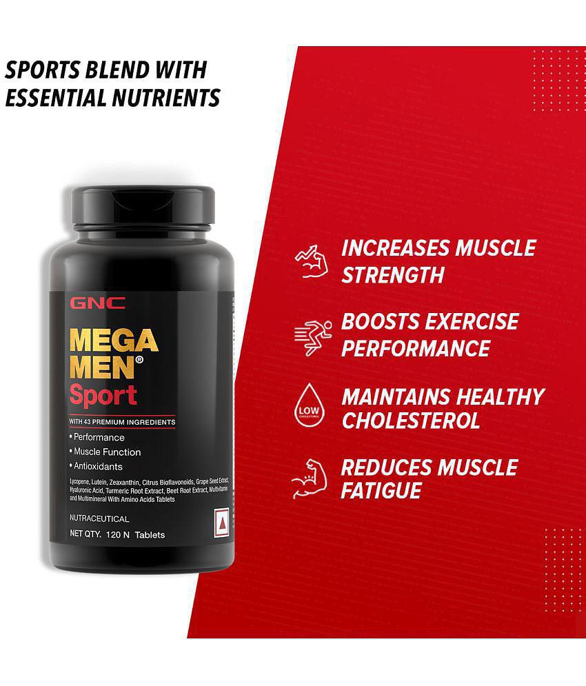 GNC Triple Strength Fish Oil- 60 Softgels & GNC Mega Men Sport Multivitamin for Active Adults- 120 Tablets (Combo)