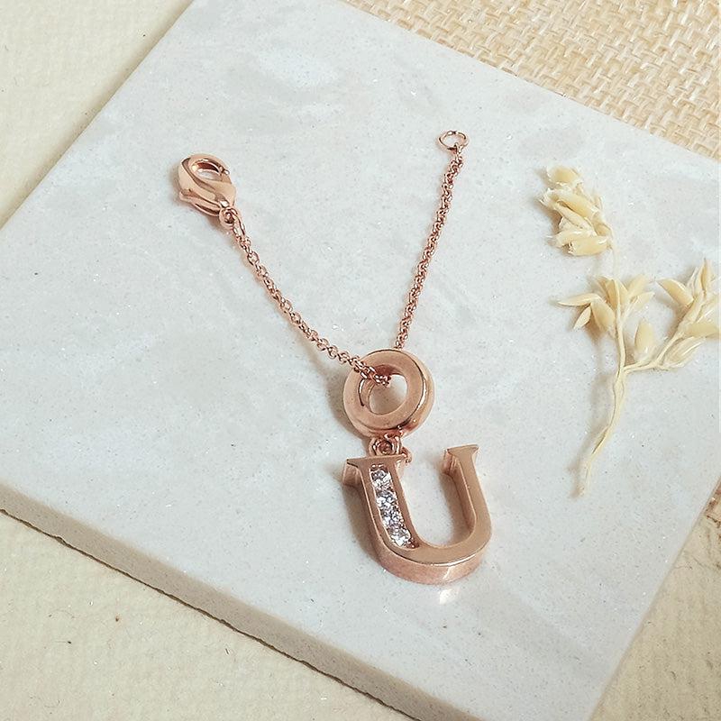 Rosegold Initial Watch Charm-E