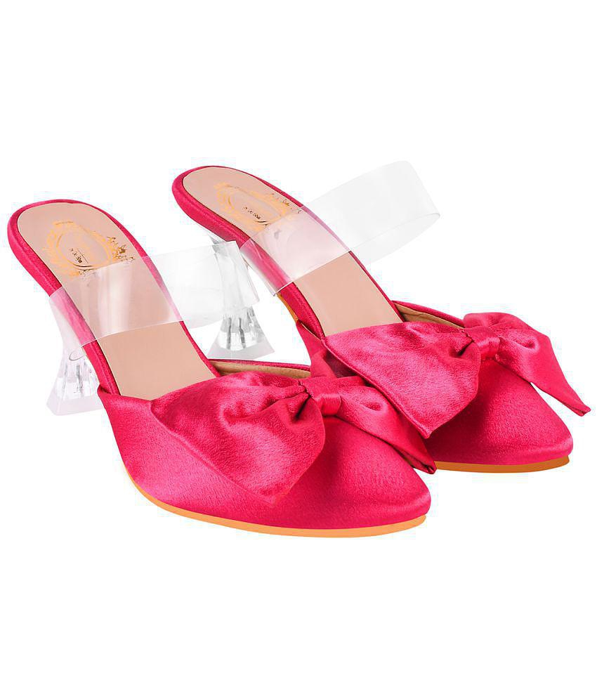 Shoetopia - Pink Women''s Mules Heels - None