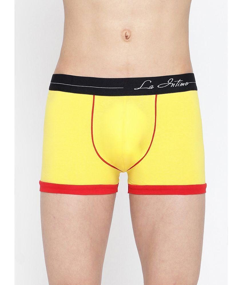 Sophisticated Men La Intimo Yellow Cotton Mens Trunks ( Pack of 1 ) - None 2025 at ShopCircuit |