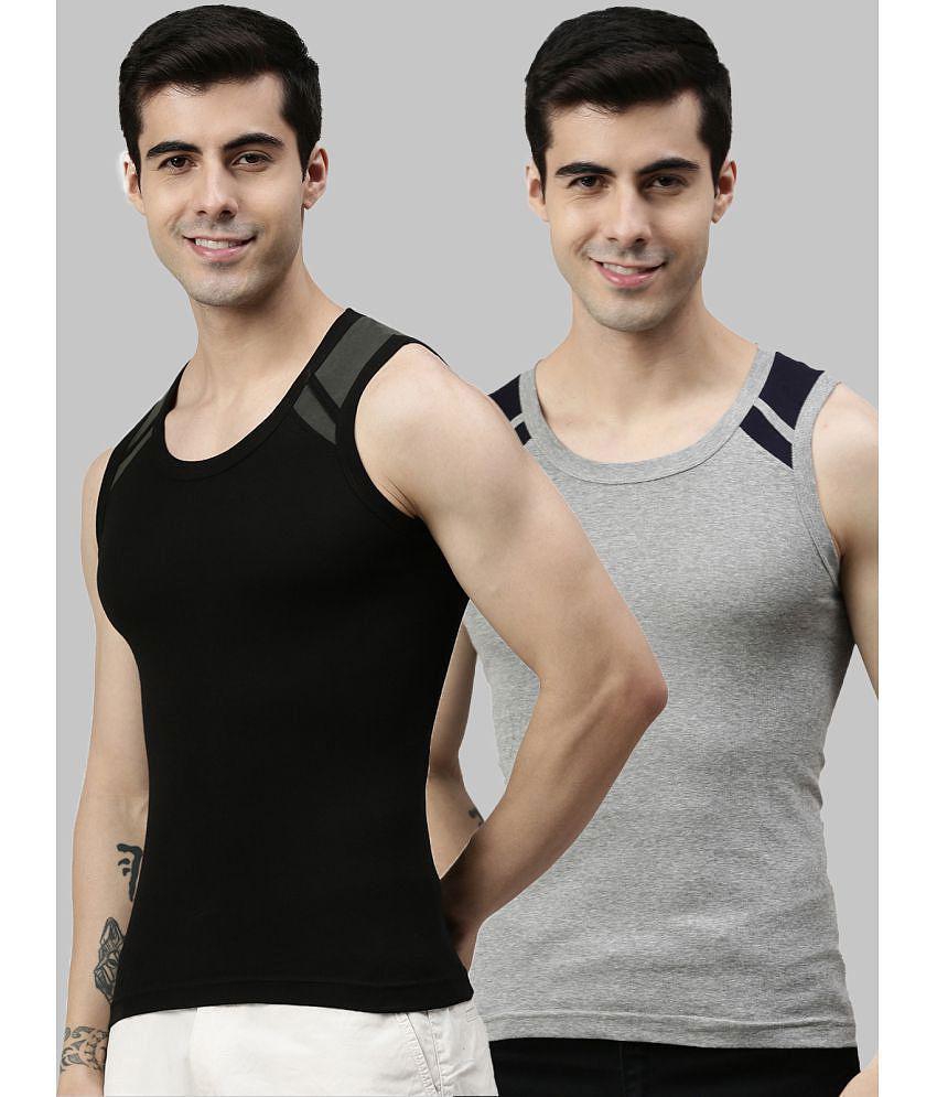 Lux Cozi - Multicolor Cotton Mens Vest ( Pack of 2 ) - None