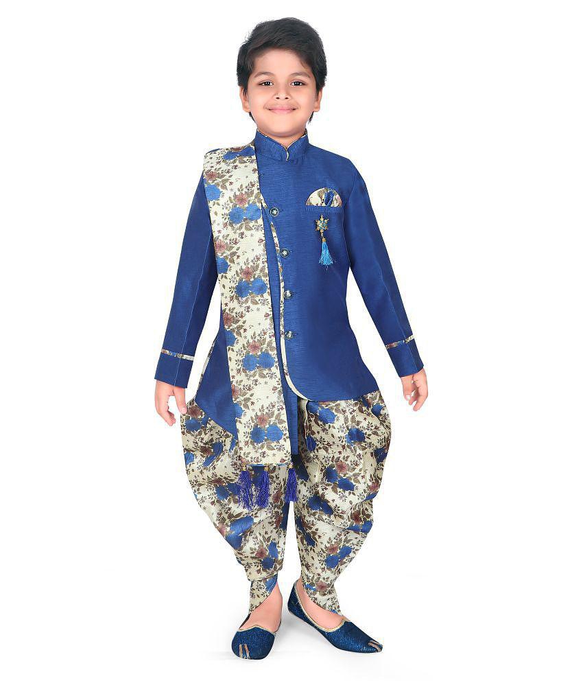 Ahhaaaa Ethnic Wear Sherwani/Indo Western and Printed Dhoti Pant With Dupatta For Kids and Boys - None