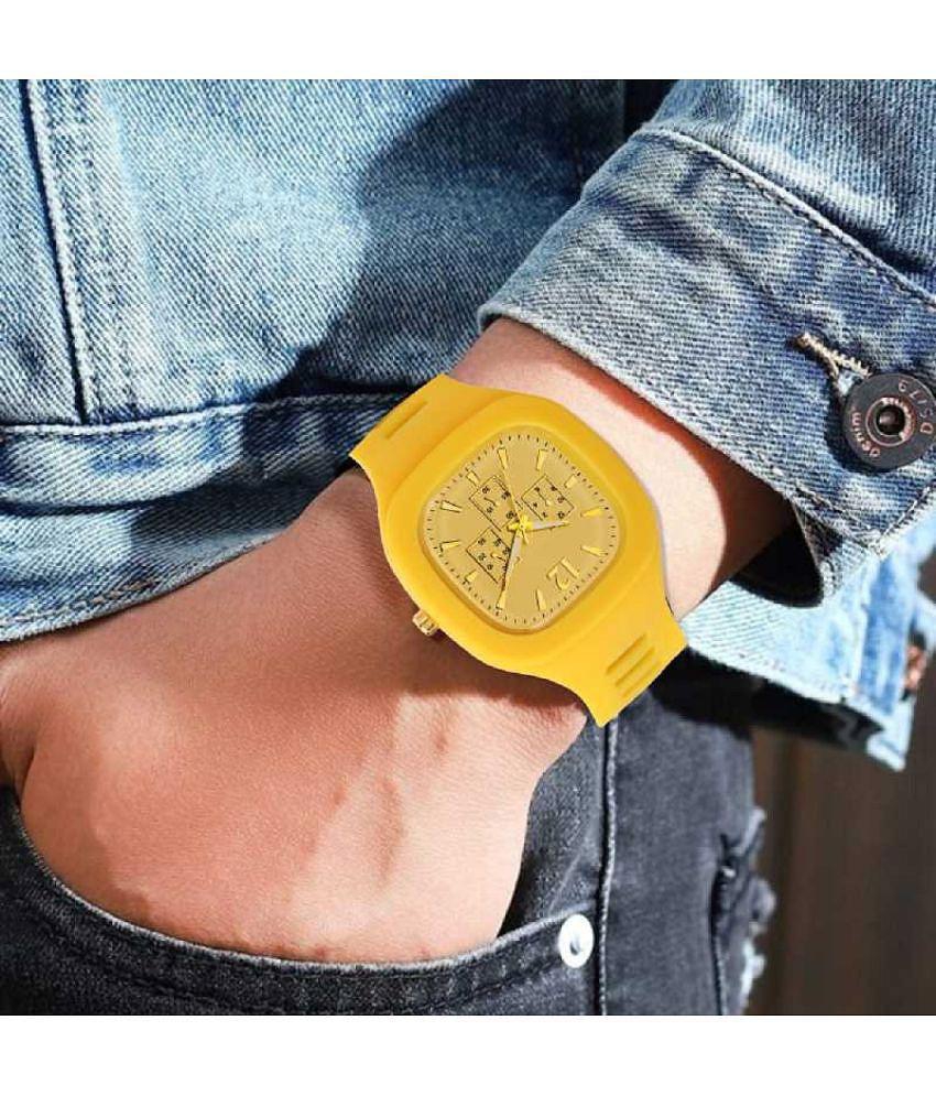 Hala - Yellow Silicon Analog Men's Watch