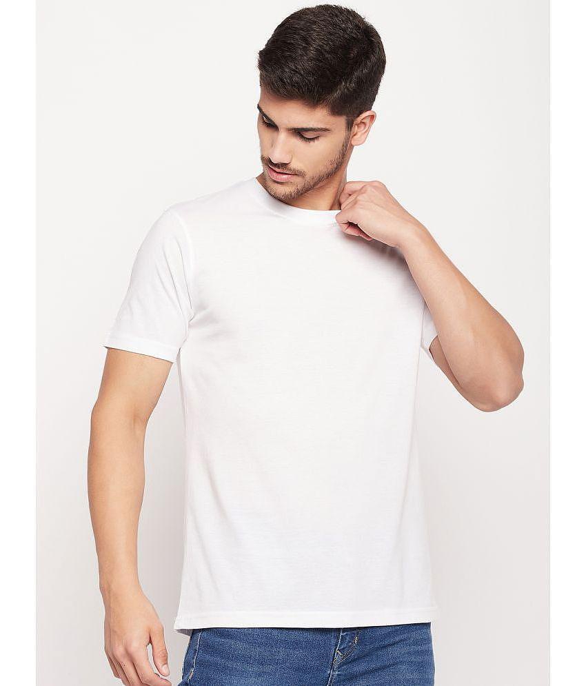 UNIBERRY - White Cotton Blend Regular Fit Men's T-Shirt ( Pack of 1 ) - 2XL, White