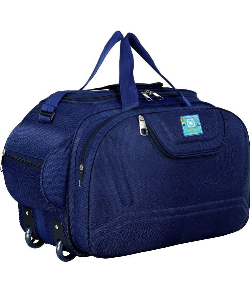 Waycraft - 55 Ltrs Blue Polyester Duffle Trolley - L