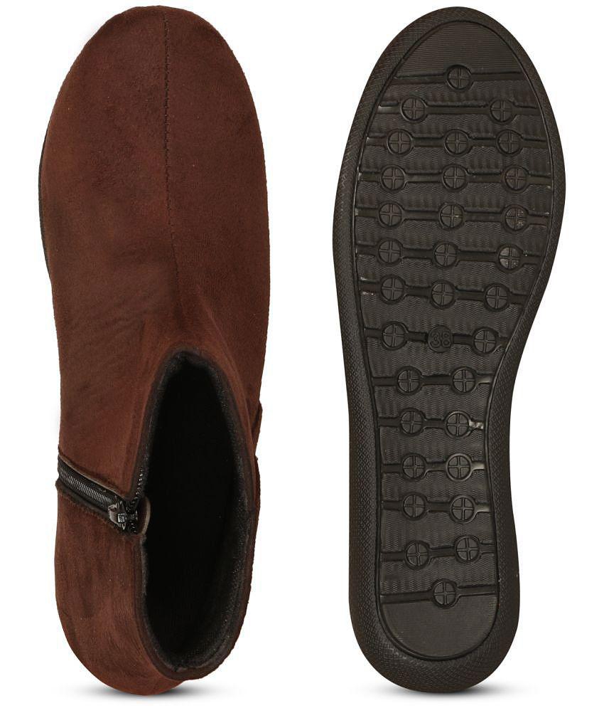Best Women Ishransh Brown Women''s Ankle Length Boots - None 2025 at ShopCircuit | ONDC