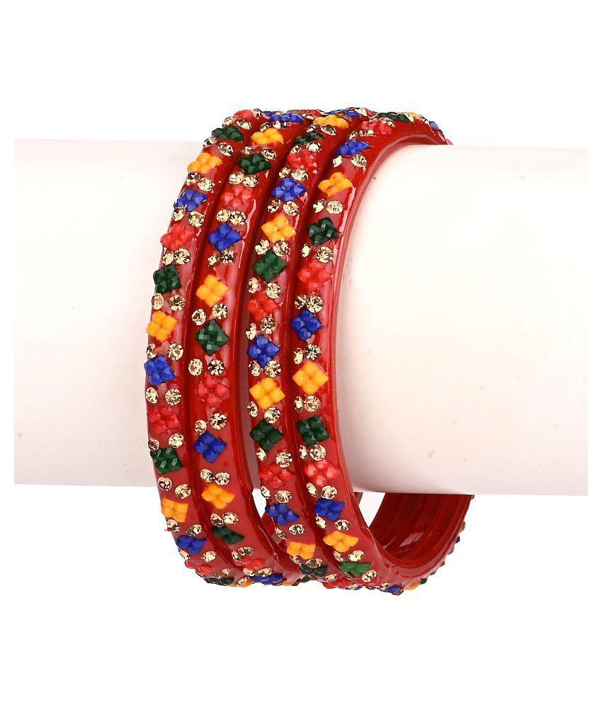 Luxurious Men Somil - Red Bangle Set (Pack of 1) - None 2025 at ShopCircuit | ONDC