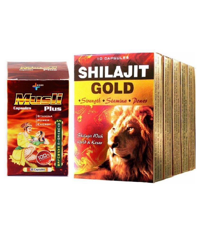 Rikhi Musli Plus Cap 30 no.s & Shilajit Gold Caps 50 no.s - Combo Pack