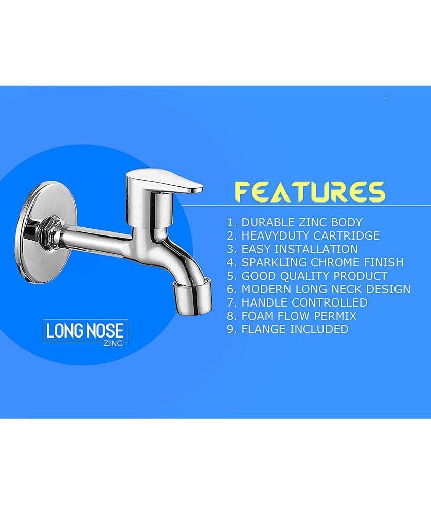 Cossimo Stainless Steel Vignet Long Bib Tap (Pack of 4) Steel Bathroom Tap (Bib Cock)