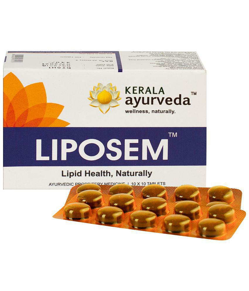 Kerala Ayurveda Liposem 100 Tablets, For Managing Normal Blood Lipid Levels, With Vrikshamla, Guggulu, Arjuna