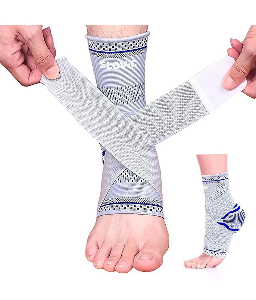 SLOVIC Ankle Support for Pain Relief (X-Large Size) | Ankle Braces for Men and Women | Ankle Support for Men | Ankle Band for Pain Relief | Ankle Support with 4-Way Compression - None