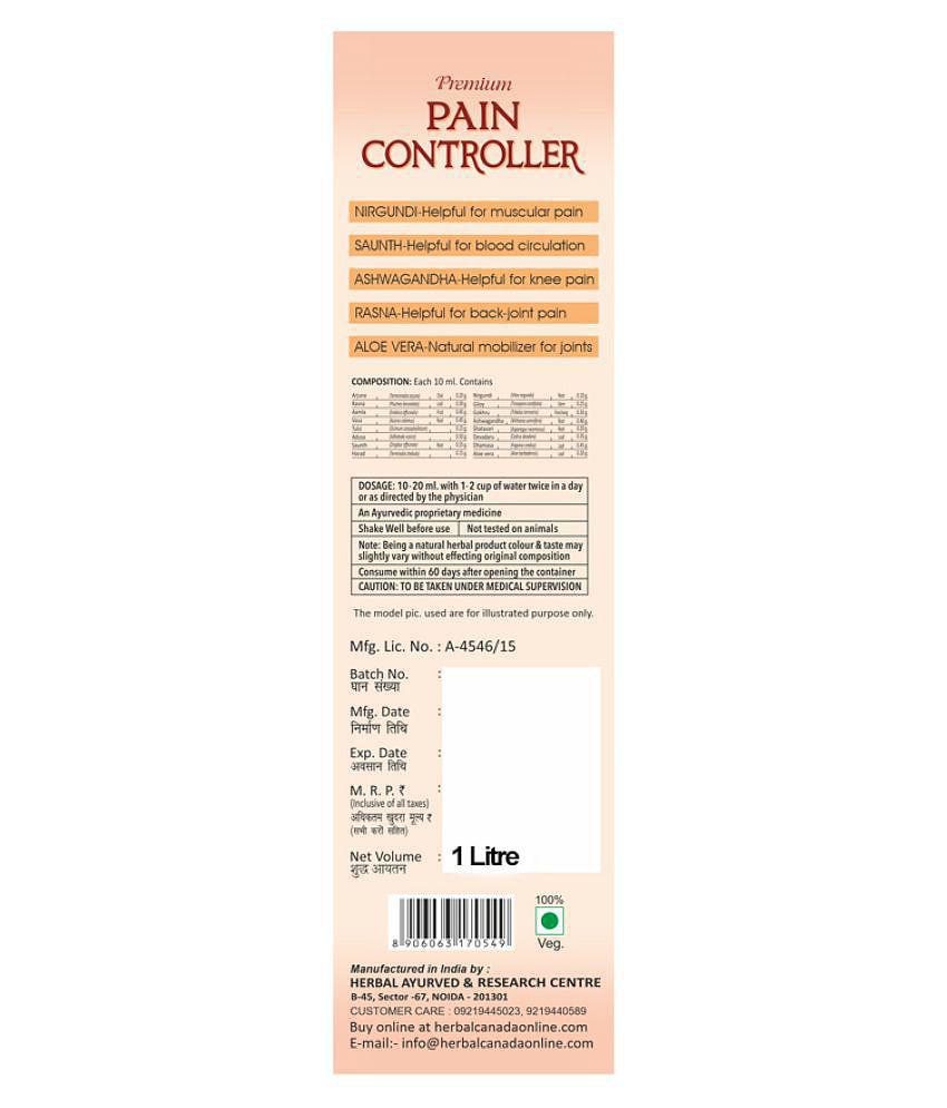 Herbal Canada Pain Controller Liquid 1 l Pack Of 2