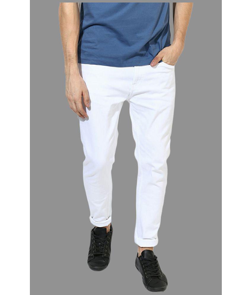 HALOGEN - White Denim Skinny Fit Men's Jeans ( Pack of 1 ) - None