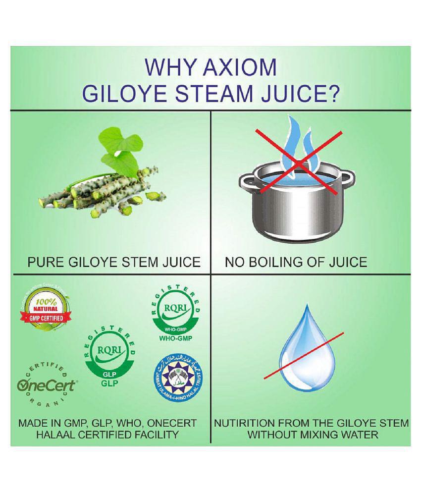 Axiom Giloye Juice 500ml(Pack of 2)| 100% Natural WHO-GLP,GMP,ISO Certified Product