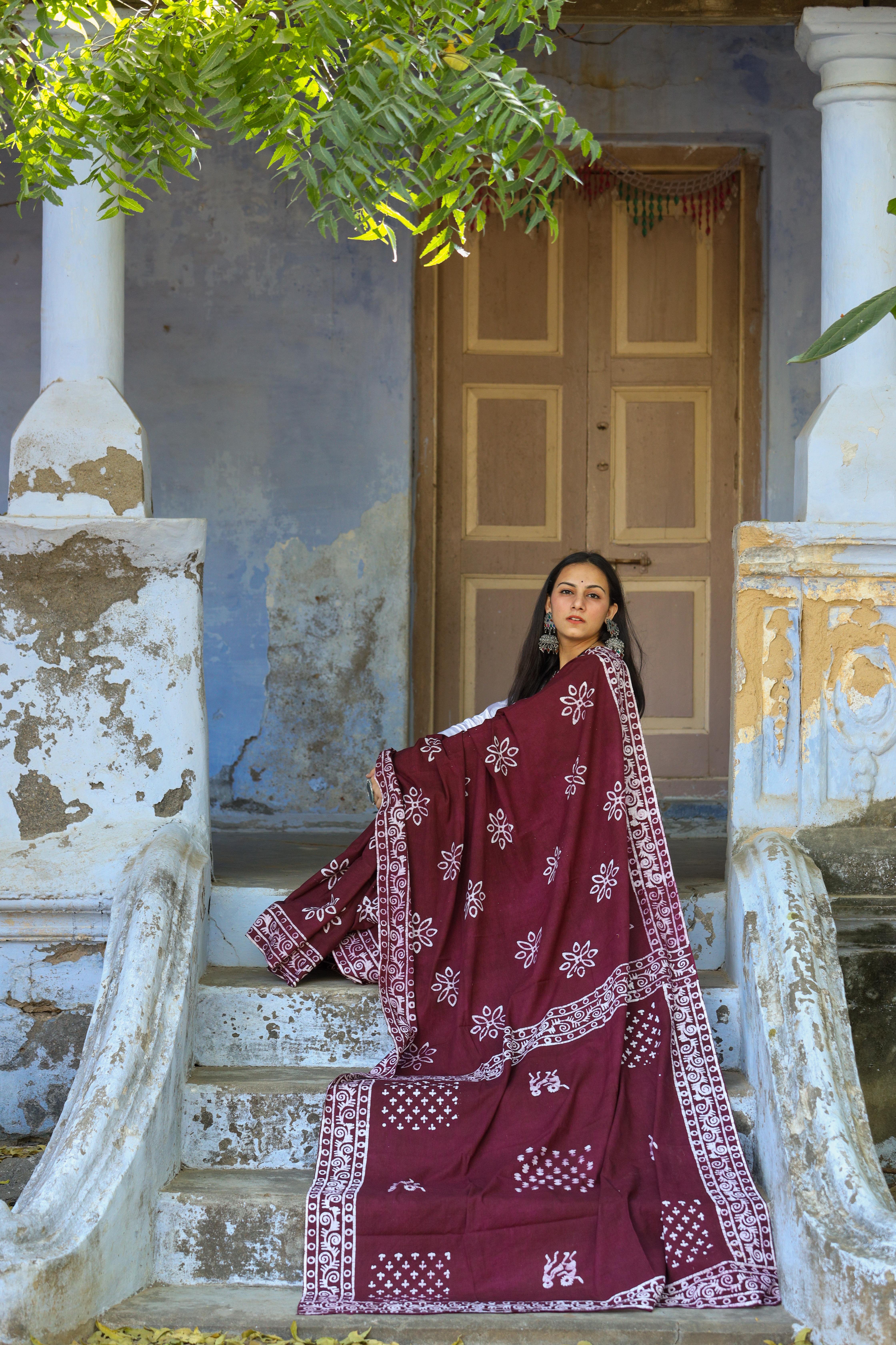 Harita Muslin Khadi Saree