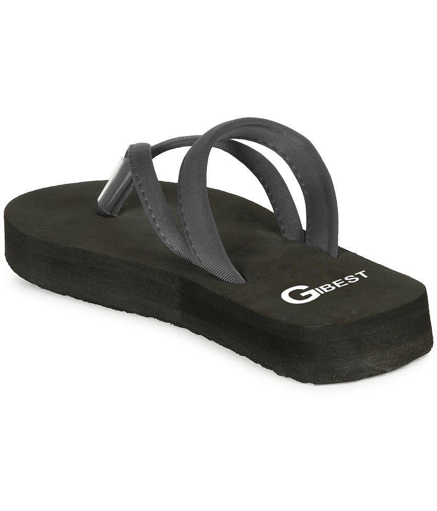 GBest - Dark Grey Women's Thong Flip Flop - None