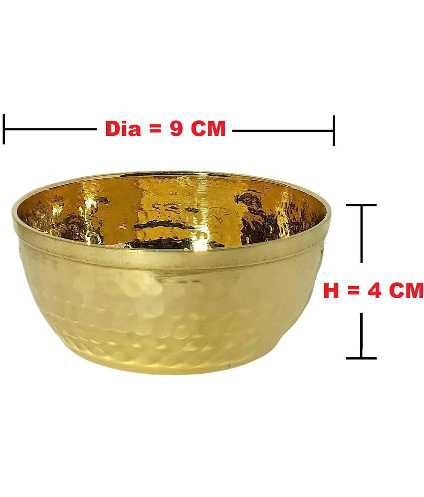 A & H ENTERPRISES - Hammered Katori /Sabzi Bowl Brass Cereal Bowl 200 mL ( Set of 1 ) - Brass