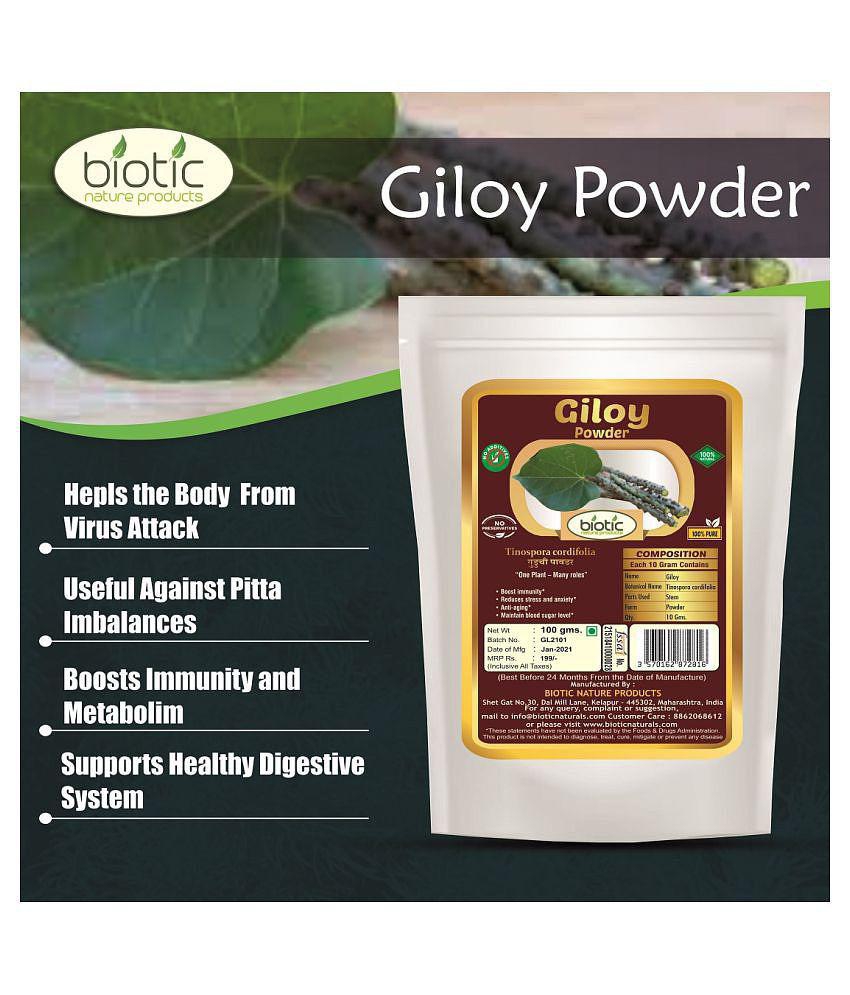 Biotic Giloy Powder / Guduchi / Gulvel Stem Powder 400 gm Pack of 4