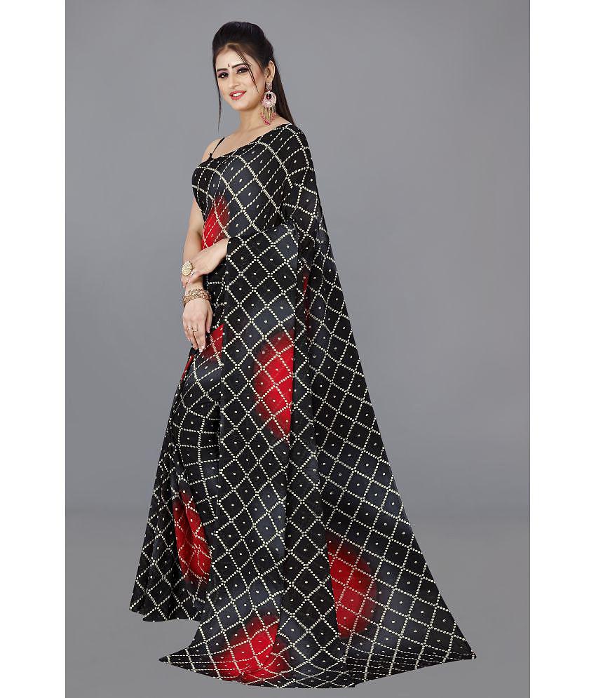 Sherine - Black Georgette Saree Without Blouse Piece ( Pack of 1 ) - Black