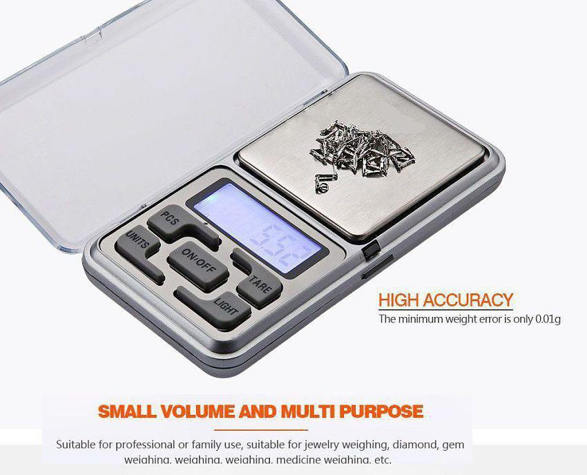 Dealcrox-Digital Display 0.1 g to 200 g Mini Pocket Weight Scale Measurement Jewellery Weighing Machine (Multicolor)