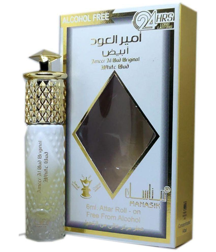 MANASIK  AMEER AL OUD WHITE OUD   Concentrated   Attar Roll On 6ml .