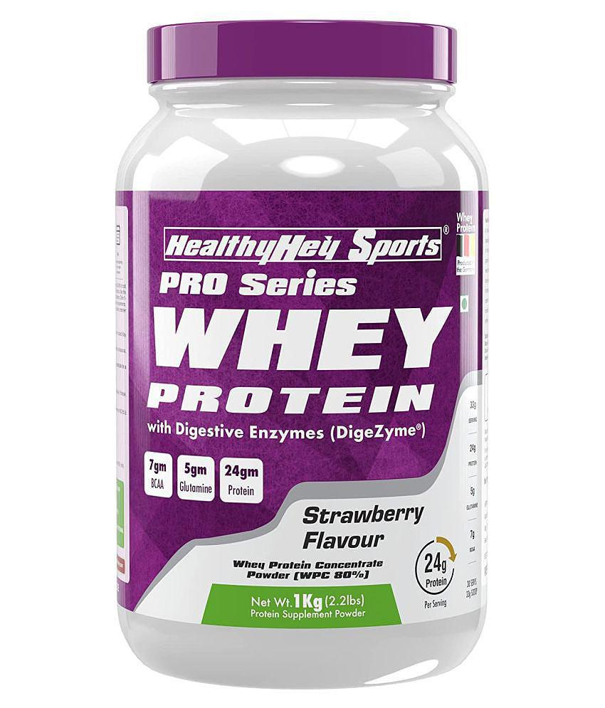 HealthyHey Sports Whey Protein Concentrate - Strawberry 1 kg