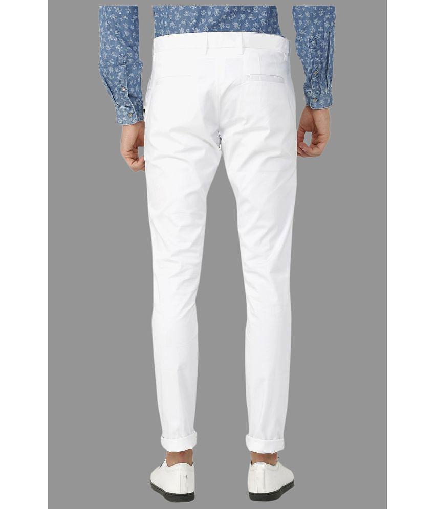 HALOGEN White Regular Chinos ( Pack of 1 ) - None