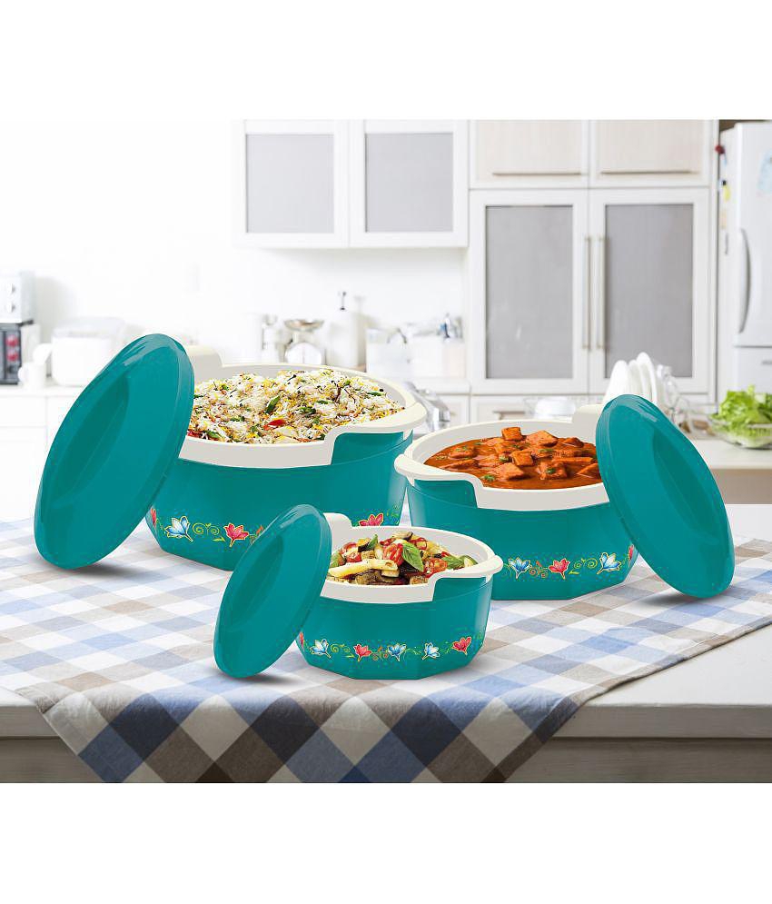 Milton - Green Steel Thermoware Casserole ( Set of 3 , 1350 mL ) - Green