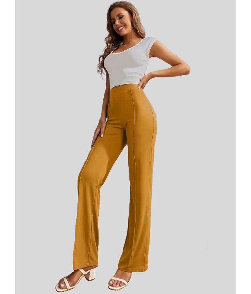 Exclusive Men Gazal Fashions - Mustard Cotton Blend Bootcut Womens Bootcut Pants ( Pack of 1 ) -