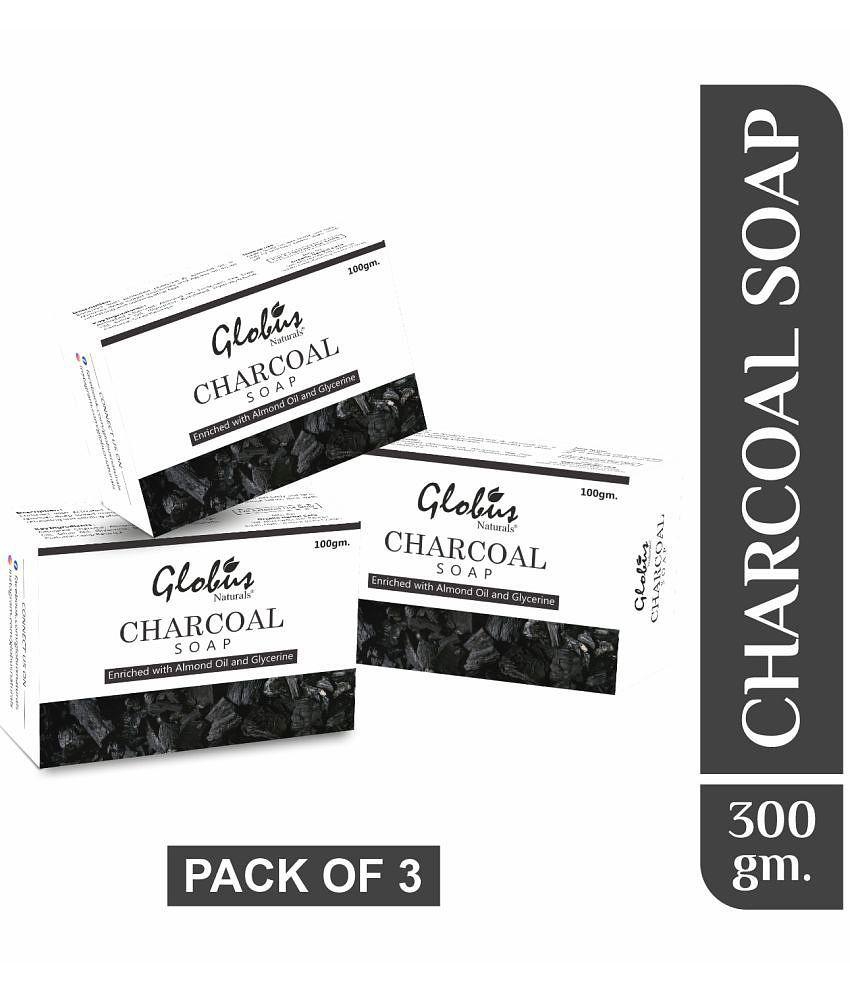 Globus Naturals Charcoal Soap Enriched with Almond oil and Glycerine Bathing Bar 100 g