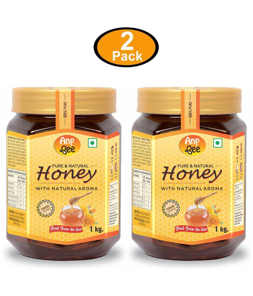 ANP BEE Raw Unpasteurized Honey Pure & Natural Honey 1 kg Pack of 2