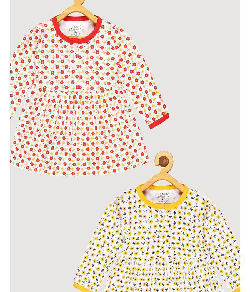 Best Women Babeezworld - Red & Yellow Cotton Baby Girl Frock ( Pack of 2 ) - None 2025 at ShopCi