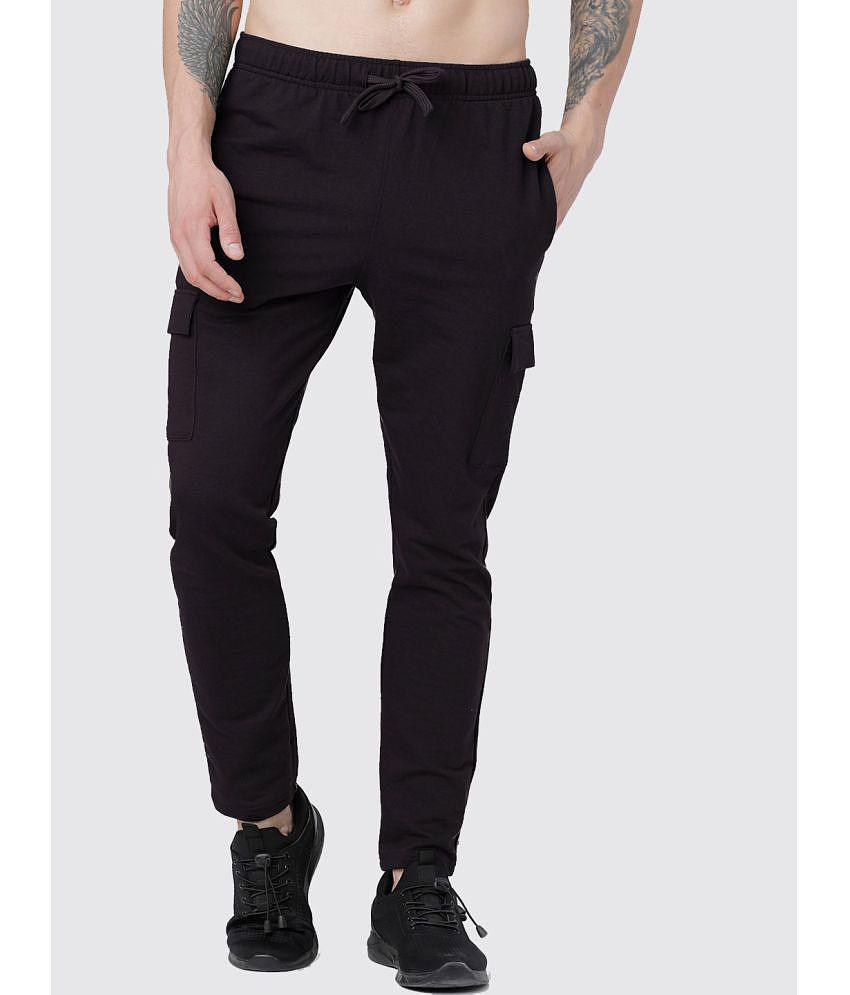 9TY3REE - Black Polyester Men's Trackpants ( Pack of 1 ) - None