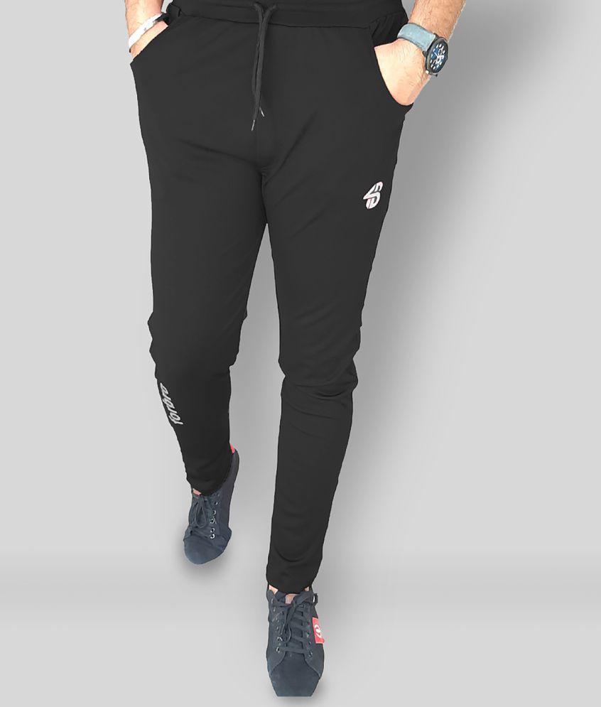 Forbro - Black Cotton Blend Men''s Trackpants ( Pack of 1 ) - 2XL