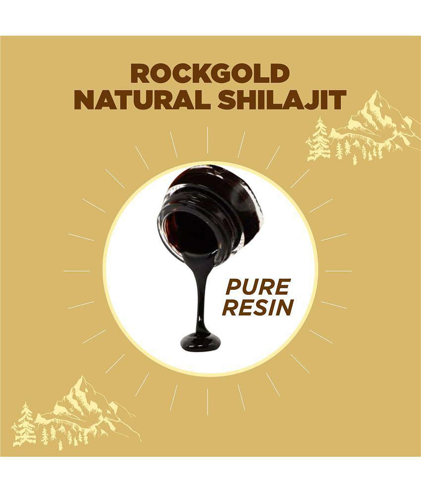 Rockgold Pure Ayurvedic Raw Shilajit/Shilajeet Resin (Semi Liquid) Provides Energy Level,for Men & Women - 15 Gram (Pack of 1)