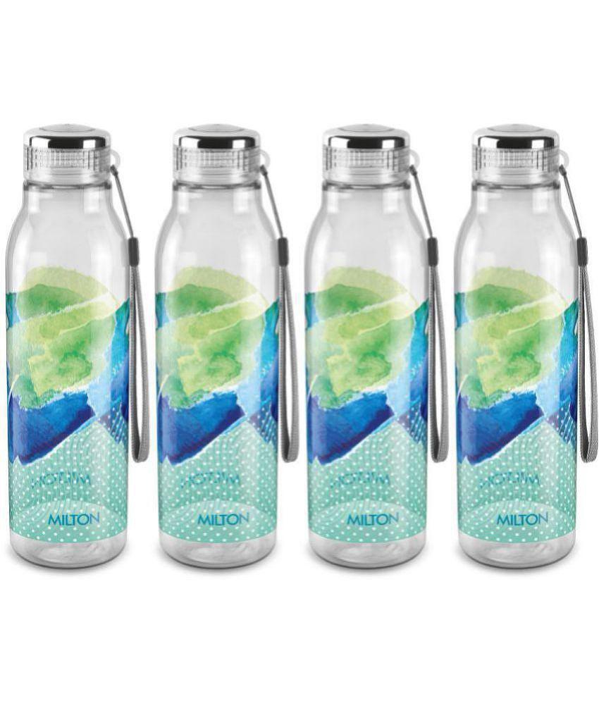 Milton Helix 1000 Pet Water Bottle, Set of 4, 1 Litre Each, Green - Green