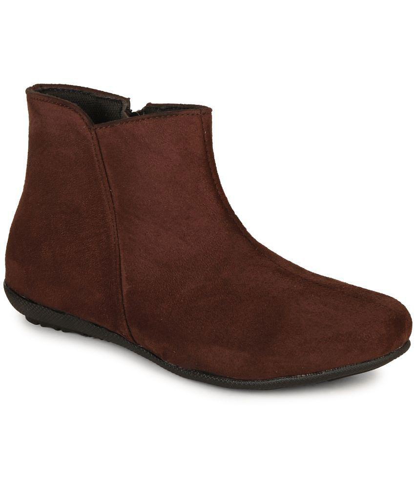 Ishransh Brown Women''s Ankle Length Boots - None