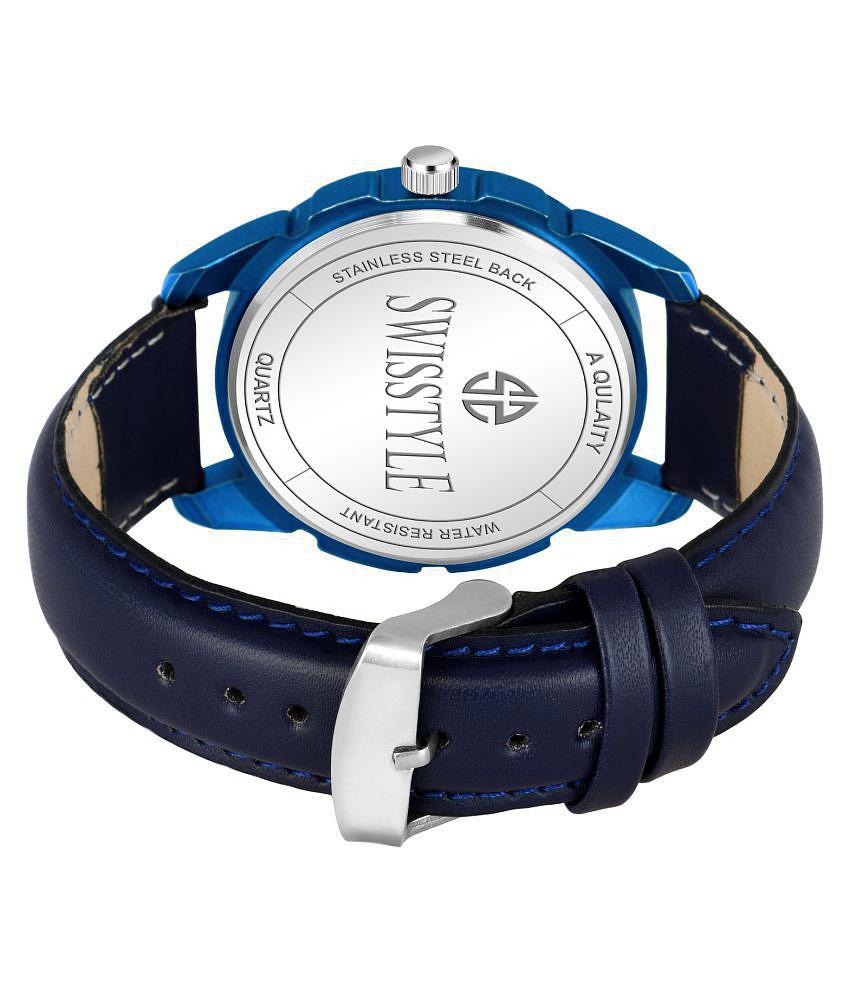 Swisstyle - Blue Leather Analog Men's Watch