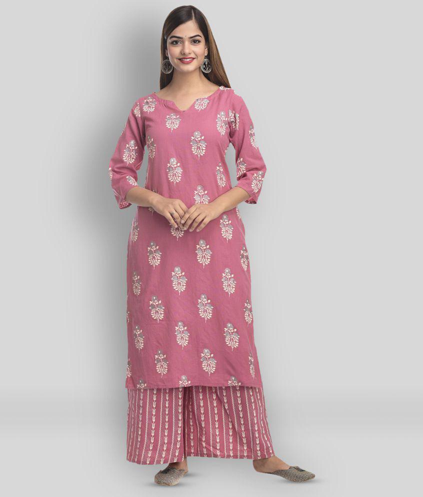 Maquien - Mauve Straight Rayon Womens Stitched Salwar Suit ( Pack of 1 ) - 4XL