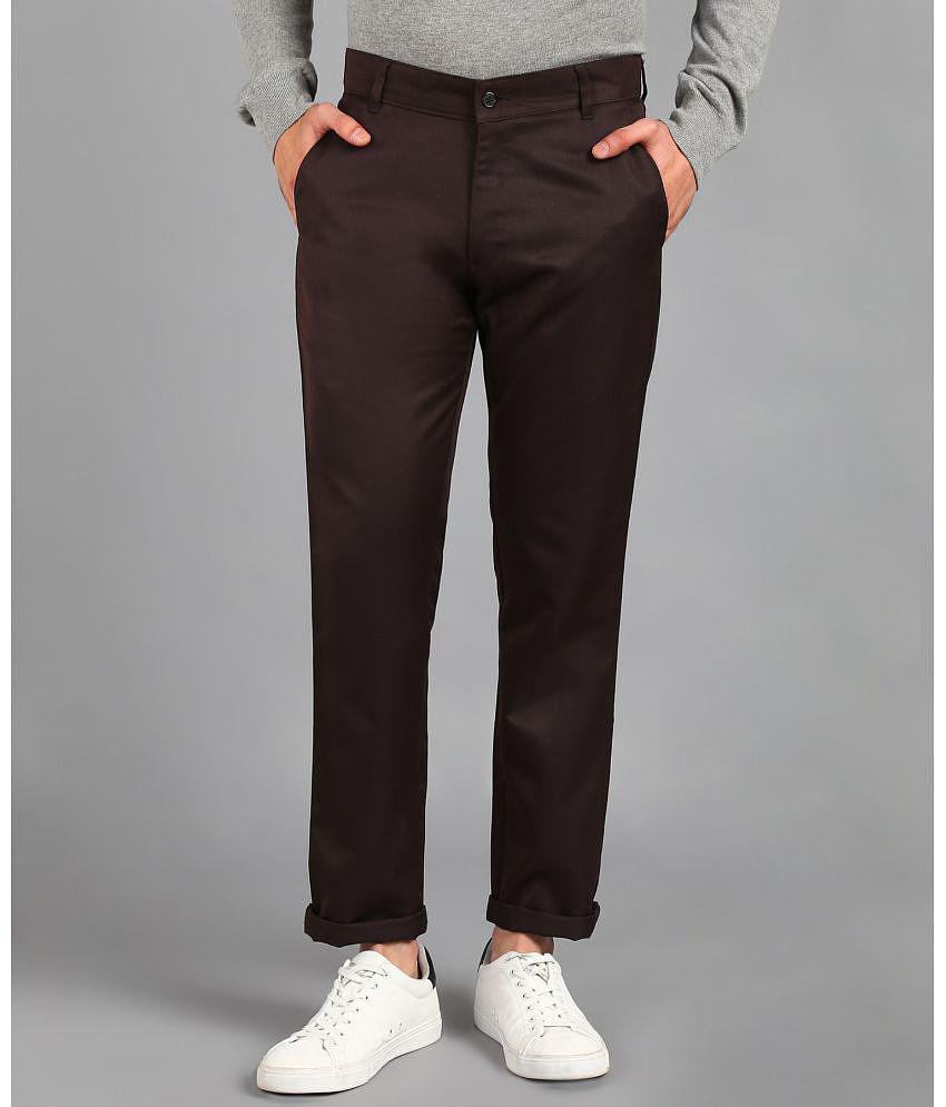 Playerz Dark Brown Slim Chinos ( Pack of 1 ) - None